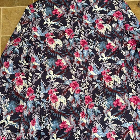 Tallia Blazer Mens Size 38R Blue Slim-Fit Floral Print Suit Jacket Linen Blend - Picture 10 of 11